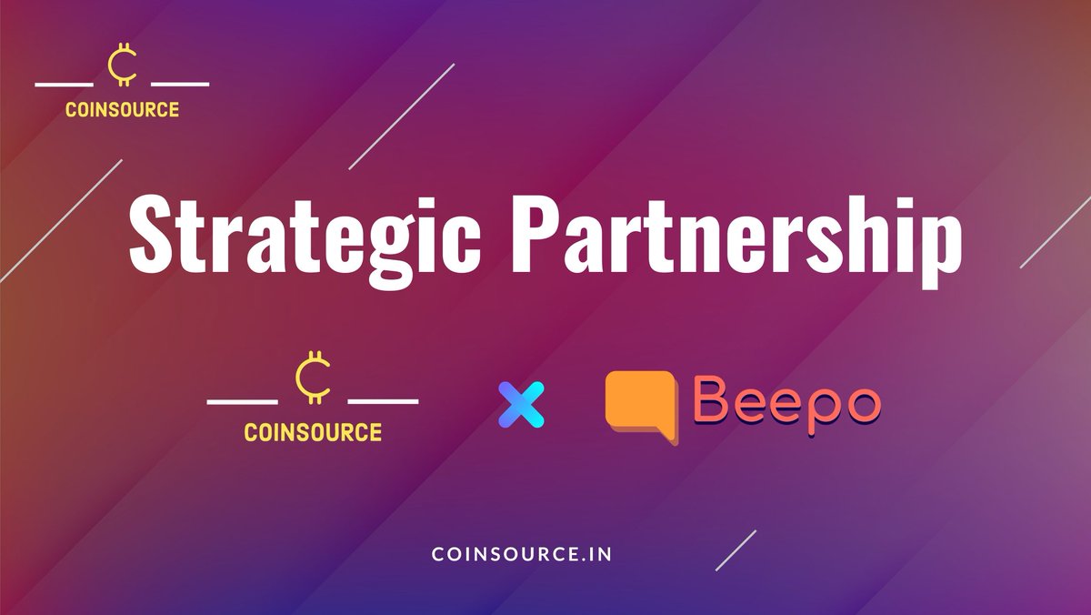 Coin_Source_'s tweet photo. π£We are thrilled to announce a new marketing partnership between #Coinsource and @BeepoApp.As part of this partnership CoinSource will provide its KOLs to work closely with @BeepoApp.
It's incubated by @DpadFinance
#partnership #kols #influencermarketing #influence #beepoapp https://t.co/SIpq4XIbSN