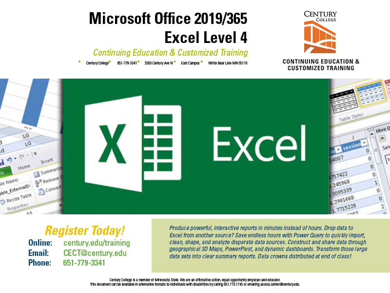𝑬𝒙𝒄𝒆𝒍 𝑳𝒆𝒗𝒆𝒍 𝟒!
Next class starts 5/8!

𝐑𝐞𝐠𝐢𝐬𝐭𝐞𝐫 𝐡𝐞𝐫𝐞:
mnscu.rschooltoday.com/public/getclas…

@CenturyCollege  #centurycollege #excellevel4 #microsoftoffice #exceltraining #Excel #PowerPivot