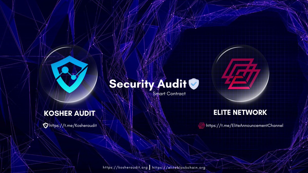 KosherAudit's tweet image. Kosher Audit Security Has Completed The Smart Contract Security Audit Of: 
@EliteNetworkbsc #ELITENETWORK

Review Audit Report : 
kosheraudit.org/home/detail/10