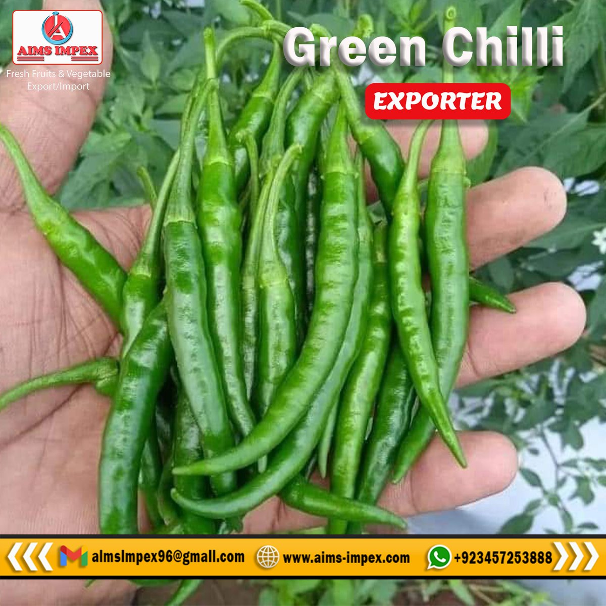 AimsImpex's tweet photo. Get your Green Chilli products successfully exported through the AIMS IMPEX (PVT) LTD.
https://t.co/oHJcSYxqYH
#aimsimpex #aimsimpexgroup #pakitanexporter #fruitsexporter #vegetableexporter #exporterfrompakistan #freshfruit #freshvegetable #optatoes #greenchilli #cauliflower https://t.co/s1Aams8Lz0