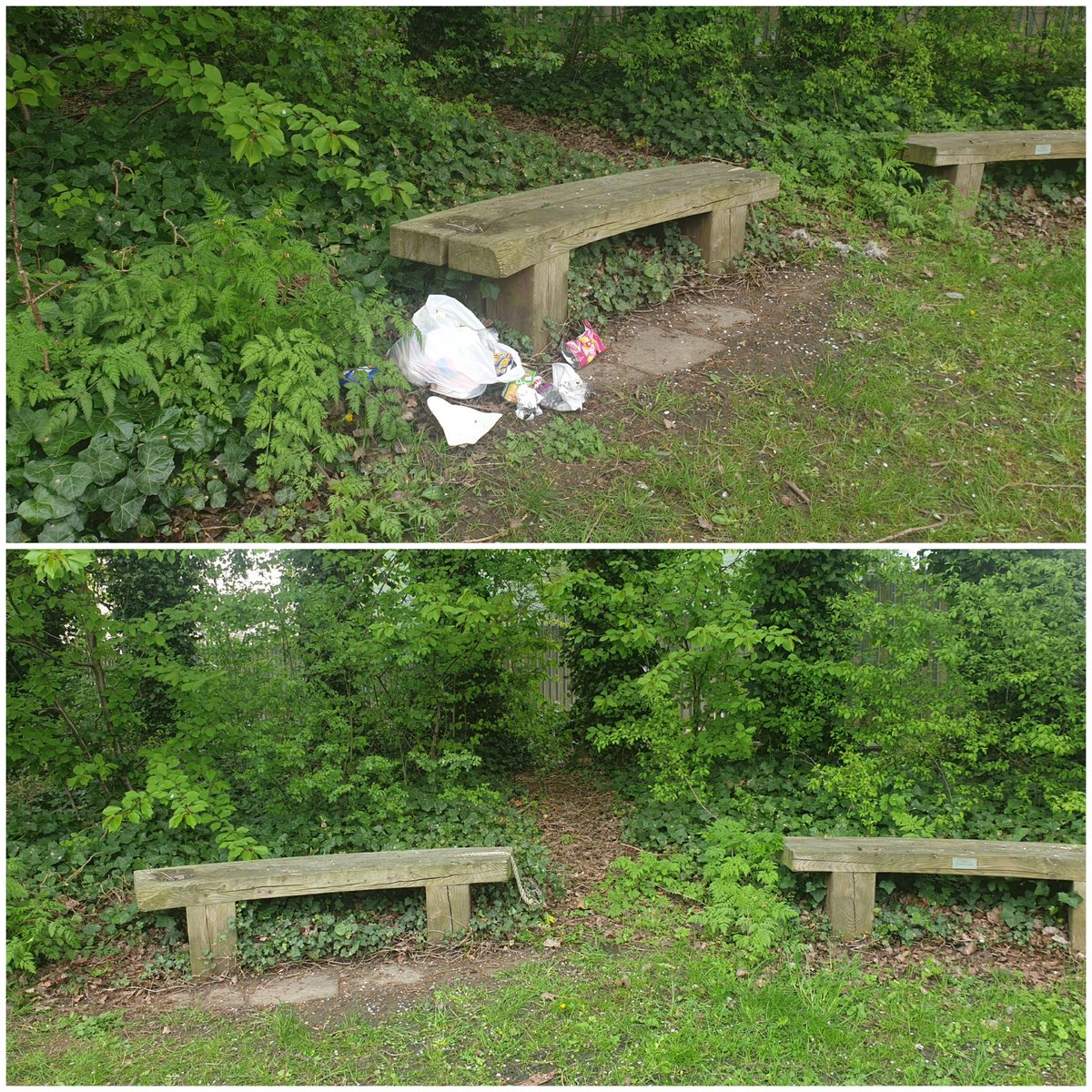 @MHowie81 Nice to do a before and after - the lazy arse family who enjoyed the canal bench but then left their partially bagged detritus. #scuzzbuckets 😡
 @KeepBritainTidy @Midgetgems26 @DianeThurston10 @CoventryWomble @CanalRiverTrust
 🌍 #KeepBritainTidy