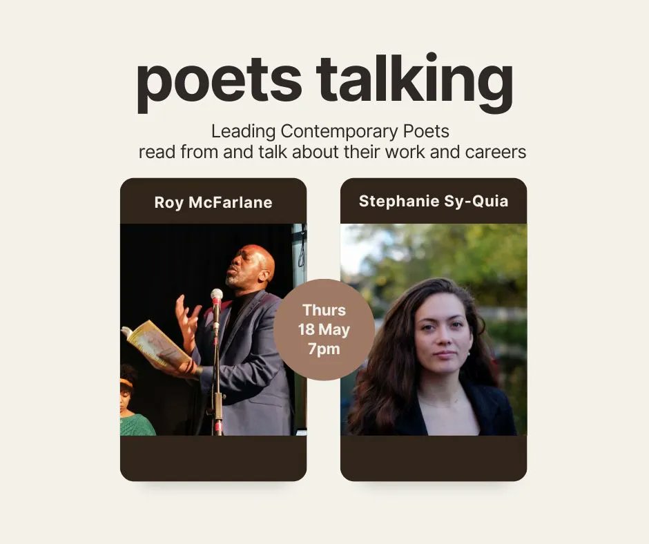 Nine Arches Press (@ninearchespress) on Twitter photo Join Roy McFarlane <a href="/rmcfarlane63/">rmcfarlane63</a> and Stephanie Sy-Quia <a href="/snsyquia/">Stephanie Sy-Quia</a> in this fantastic #poetry double-bill at Open Ealing Arts Centre <a href="/Openealing/">OPEN Ealing</a>
Exploring creativity, migration, cultural heritage, family & identity.
Thursday 18 May, 7pm
Details & tickets: buff.ly/3Lyvs6p Join Roy McFarlane <a href="/rmcfarlane63/">rmcfarlane63</a> and Stephanie Sy-Quia <a href="/snsyquia/">Stephanie Sy-Quia</a> in this fantastic #poetry double-bill at Open Ealing Arts Centre <a href="/Openealing/">OPEN Ealing</a>
Exploring creativity, migration, cultural heritage, family & identity.
Thursday 18 May, 7pm
Details & tickets: buff.ly/3Lyvs6p
