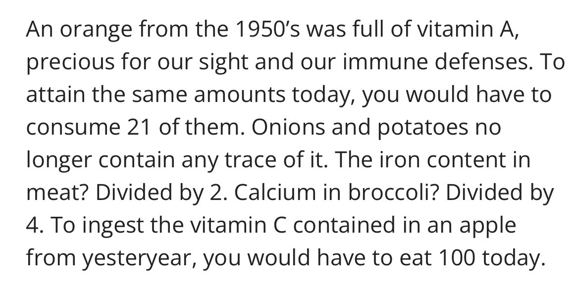 FormerlyBodies's tweet photo. AND get this: 
This is why it’s so hard to get everything we need from our food as it is. You can eat the “most healthy” and still be deficient. Do what works for you, make sure you’re going on walks, exercising, get those vitamins however you can. https://t.co/KM2JY0pxWk