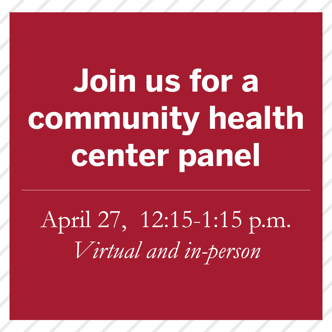 Don't forget to join @HMSPrimaryCare today at 12:15 p.m. ET to learn about careers in community health from MassLeague physicians and clinicians. Learn more and register at hubs.li/Q01MXWDV0. #communityhealthcenter #healthcentercareers