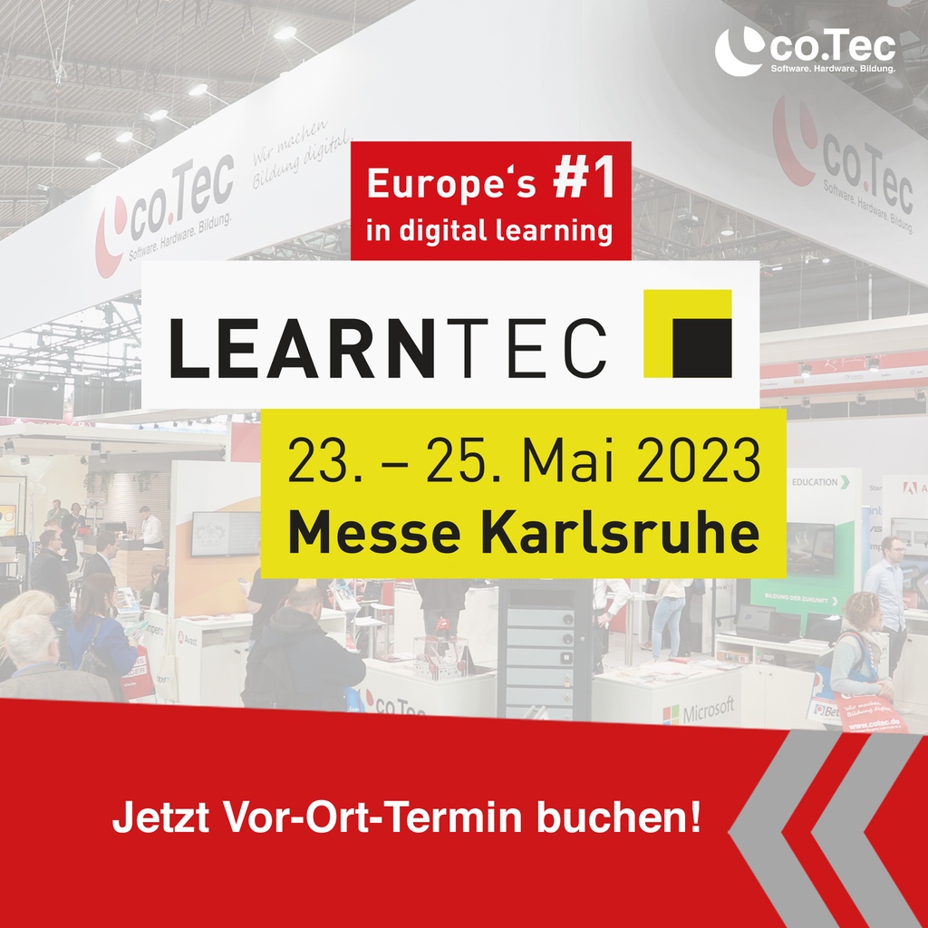 In wenigen Wochen startet die LEARNTEC in Karlsruhe und wir sind dabei. 🙌✨
Noch kein Ticket? Jetzt Beratungstermin vereinbaren und eines unserer limitieren, kostenlosen Tagestickets sichern. 🔥
↪cotec.de/messen
@learntec_news 
#Learntec2023 #30Learntec #twlz #twitterlz