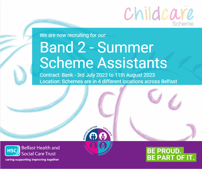 📢We are recruiting for our Band 2 - Summer Scheme Assistants (Bank)
📌 Successful candidates will be employed on a rota basis between 8am to 5pm daily
⌛️ Closing date: Friday, 05 May 2023 @ 4:00 PM
🧷 For full job description and to apply visit: bit.ly/3Awr4OW
