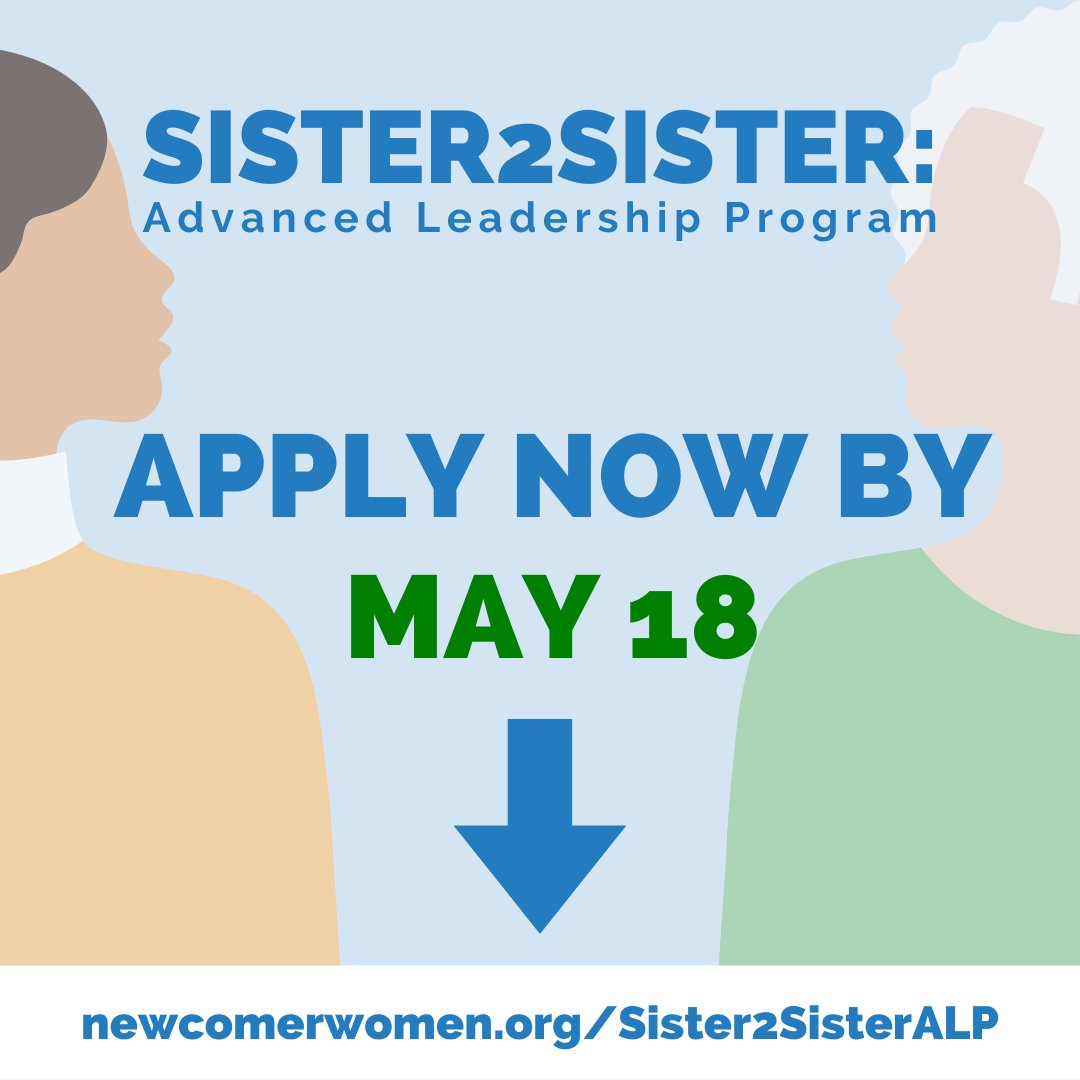 🚨Calling all newcomer women! After two successful years, we're excited to announce that the Sister2Sister Advanced Leadership Program (ALP) is accepting applications 🤩! APPLY NOW 🤗

🔗 - ow.ly/8NNu50NX15i

#Sister2Sister #advancedleadership #digitalliteracy
