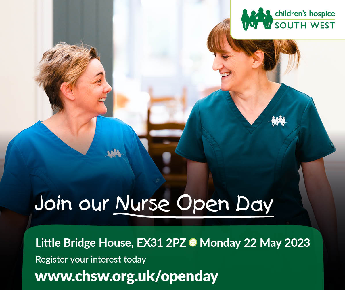 CHSW's tweet photo. Do you want to know what it's like to be a Children's Hospice Nurse?💚
Join our Nurse Open Day at Little Bridge House on Monday 22 May, welcoming all types of nurses🙌
Register your interest today 👇
https://t.co/XGh913EyYx
#CHSW https://t.co/AjwoRshWJp