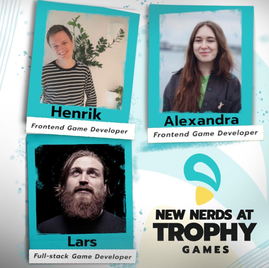 TrophyGamesDK's tweet photo. #NewNerds have arrived! 🏆
Trophy Games have been expanding a lot lately.
Say hello to some of our new developers; Henrik, Alexandra and Lars. 👋
Want to know more about life at Trophy Games?
Check out our careers page here: https://t.co/d8TCkB55DD
#TrophyGames #TeamTrophy https://t.co/PYMx68UDZx