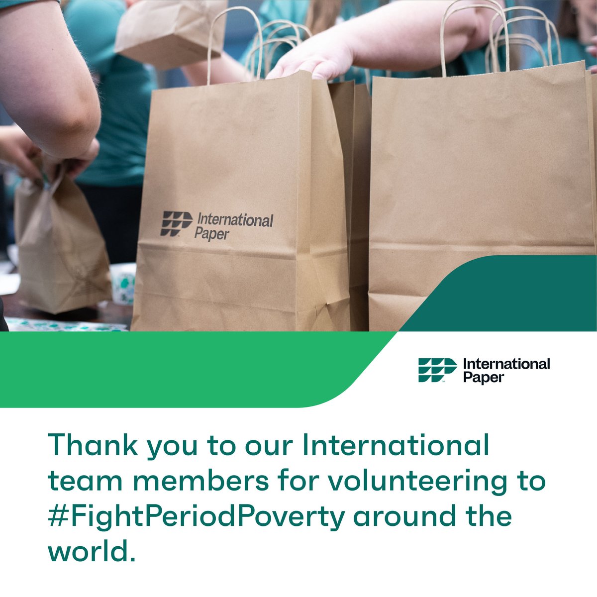 IntlPaperCo's tweet image. Our Geneva, Switzerland and Brussels, Belgium teams recently joined International Paper’s global initiative to #fightperiodpoverty by donating 800 femcare kits, each personalized with a note, which our partner @Partage Foodbank distributed to local women’s shelters. #ProudToBeIP