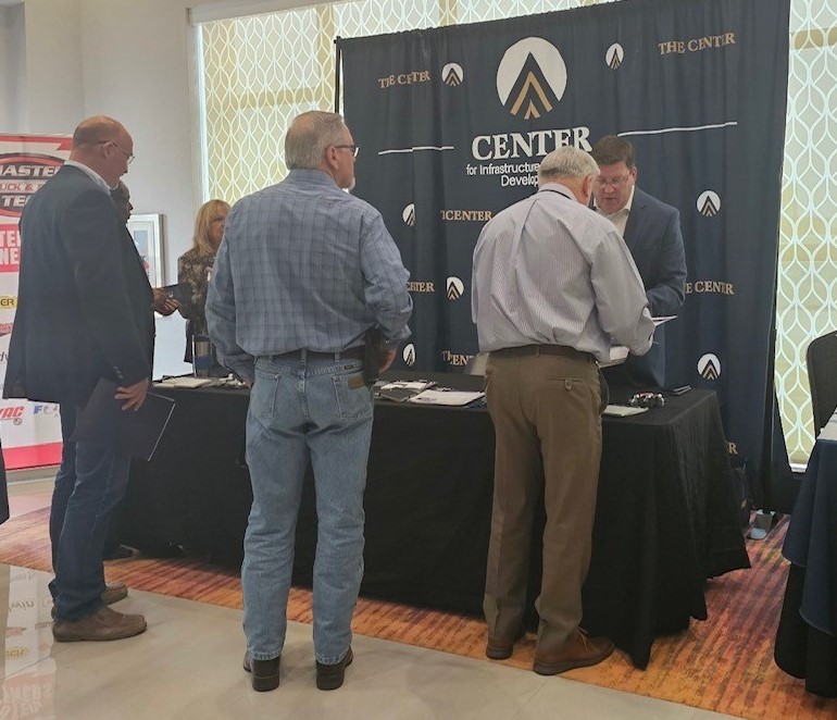 The Center Kanas team meets attendees at the Kansas County Commissioners Association Annual Conference.   A key topic of conversation was economic development opportunities, which renewable energy projects can deliver.  #KCCA