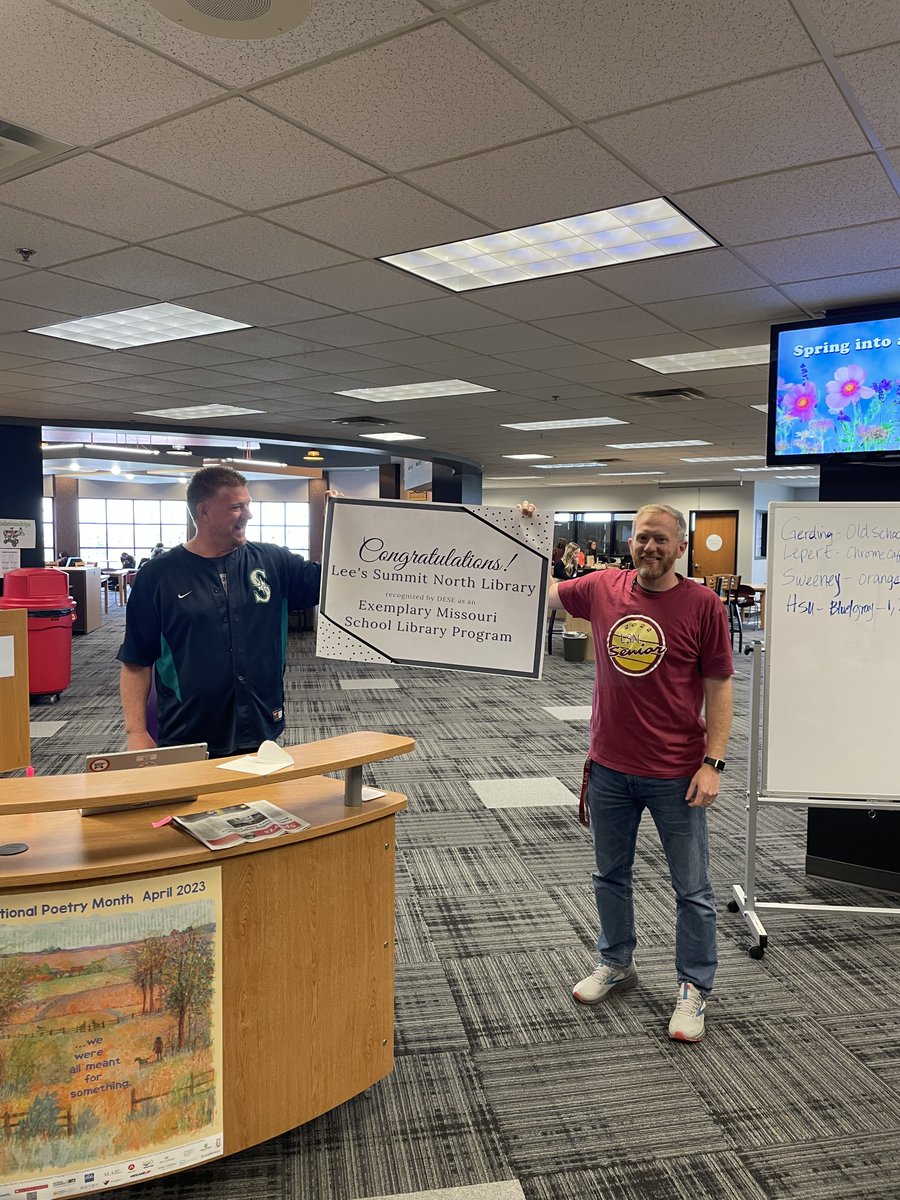 Congratulations to the Library Media Center staff!  They were recently recognized by the Missouri Department of Elementary and Secondary Education (DESE) as an Exemplary School Library Program in our state.  Great job Michael Russell, Nathan Miller and Paula Serum!