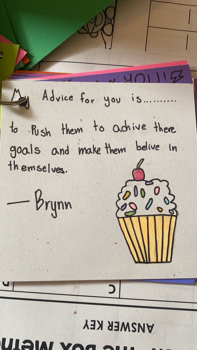 mcintyreclass4's tweet photo. Advice for our student teacher as she enters the teaching profession, but really a good reminder for us all. https://t.co/D1XAlRnKFp