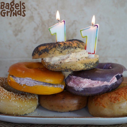 🎉🥯 Happy 11th Birthday to Bagels n Grinds! 🥯🎉

We're excited to celebrate another year of serving you the freshest and most delicious bagels around. To mark this special occasion, we've got a surprise in store for you! Check back on Sunday April 30th for the special deal!