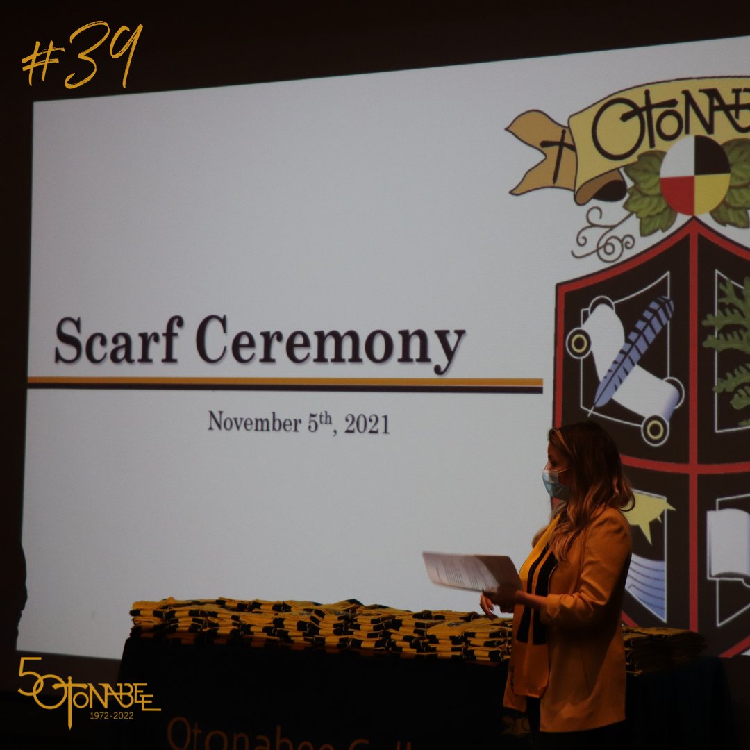 OtonabeeCollege's tweet image. Did you know that Robin Lathane introduced our annual scarfing ceremony to OC? This is how we welcome our new students to the community! 11 more facts to come! @trentuniversity @trent_almuni #otonabeecollege #otonabee50 #TUalumniweekend #50thingsaboutOC #myOCstories