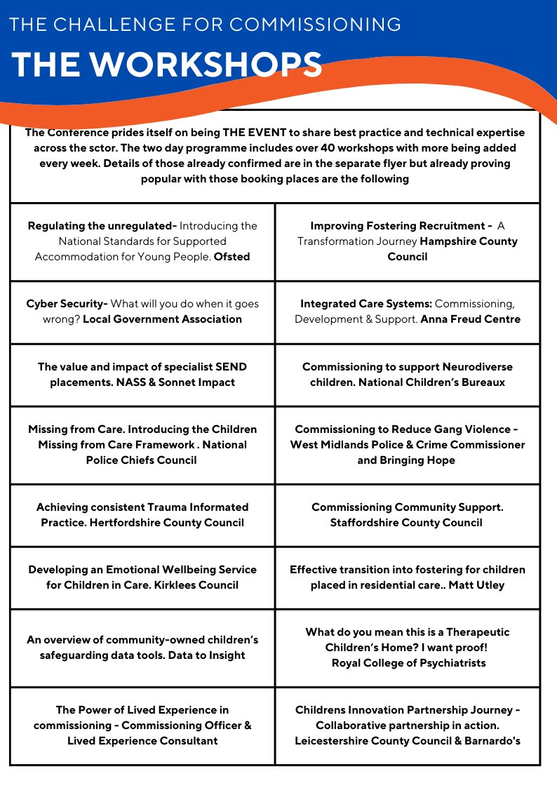 Latest Children's Commissioners' Conference Flyer. Should be great!