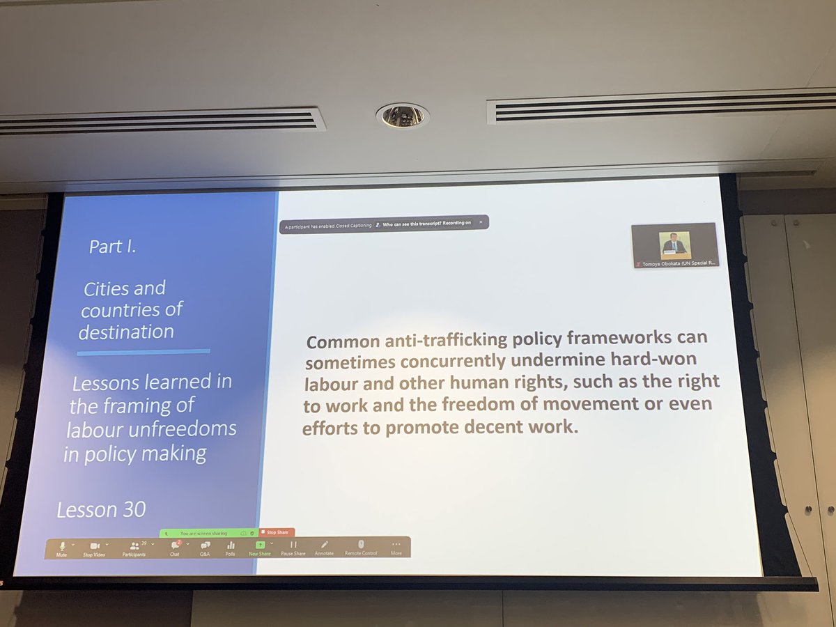 pkotiswaran's tweet photo. One of the key takeaways from #workinfreedom @ILO_EndSlavery @FCDOResearch @KCL_Law https://t.co/6Rp5tIlO3P