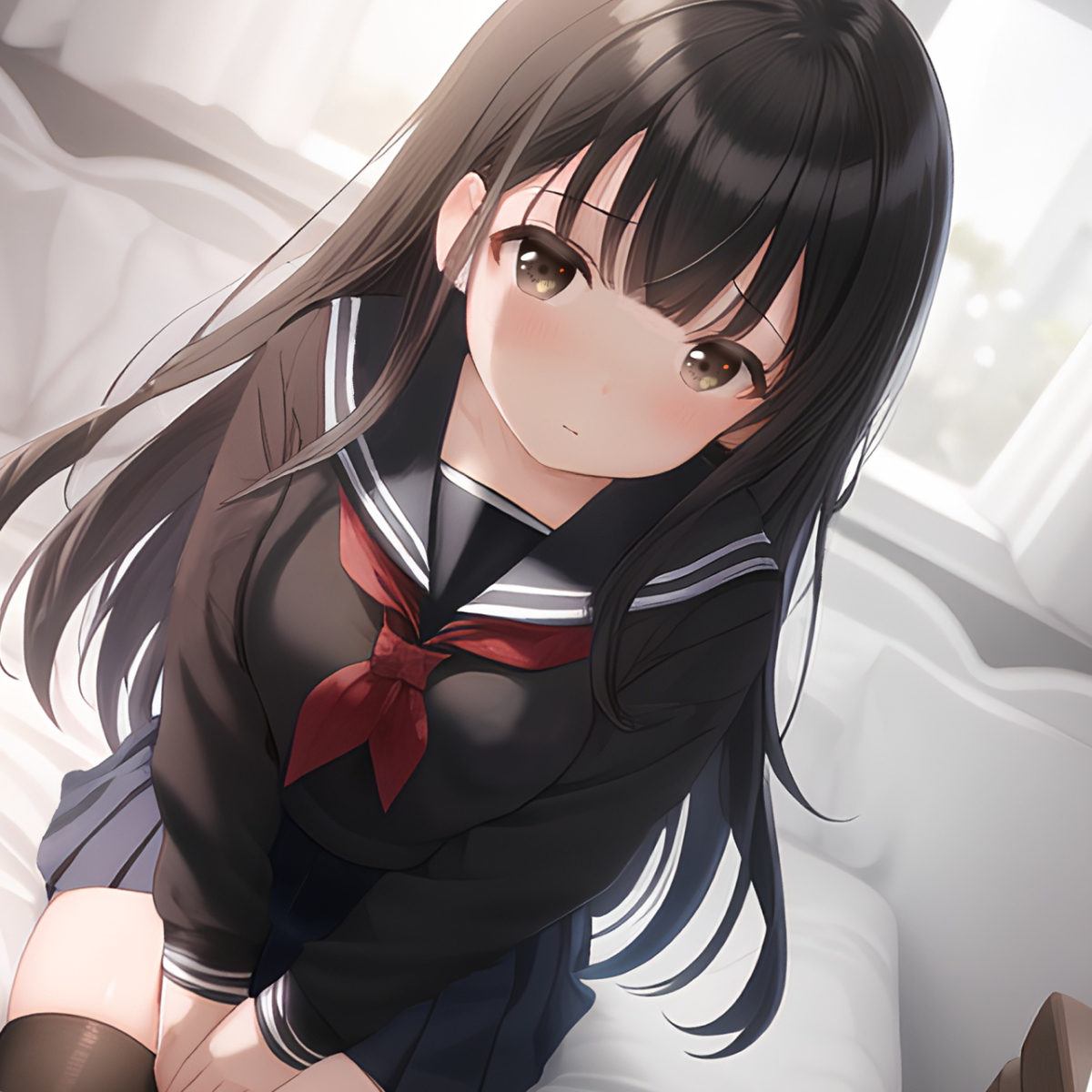 kkjklv72's tweet photo. 拗ね気味 #AI #女の子 #黒髪 #jk #制服 #ニーソ #セーラー服 https://t.co/9oahq9H3gy https://t.co/ljuFre2Q8x