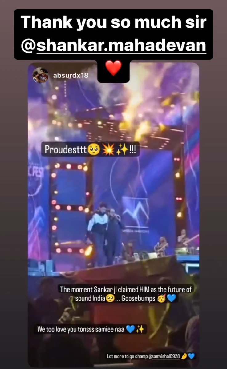 Pavithra_1708's tweet photo. This beautiful moment always close to Heart, Future of South India🧿 isn't enough?🥹 getting such appreciation from the legend singer like Shankar sir is huge.
Wishing those words comes true soon.
#SamVishal https://t.co/I8lDxLqymr