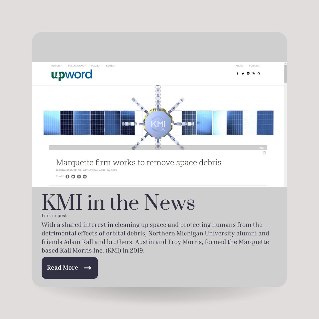 The KMI Co-Founders recently talked with Dianna Stampfler of @upwordmichigan to discuss what KMI is doing from our headquarters in Michigan's Upper Peninsula to work towards #KeepingSpaceClearForAll secondwavemedia.com/upword/feature…