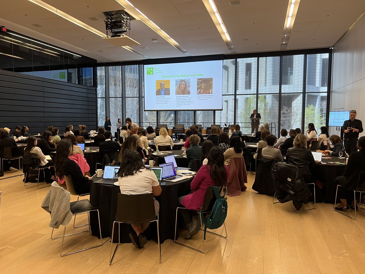 #GAP2023 is off to an inspiring start with a powerful discussion about decolonizing data and design featuring Jacqueline Quinless @Camosun, Dori Tunstall @OCAD, and @bowdendl @rotmanschool. @GenderEconomy @TDMDAL