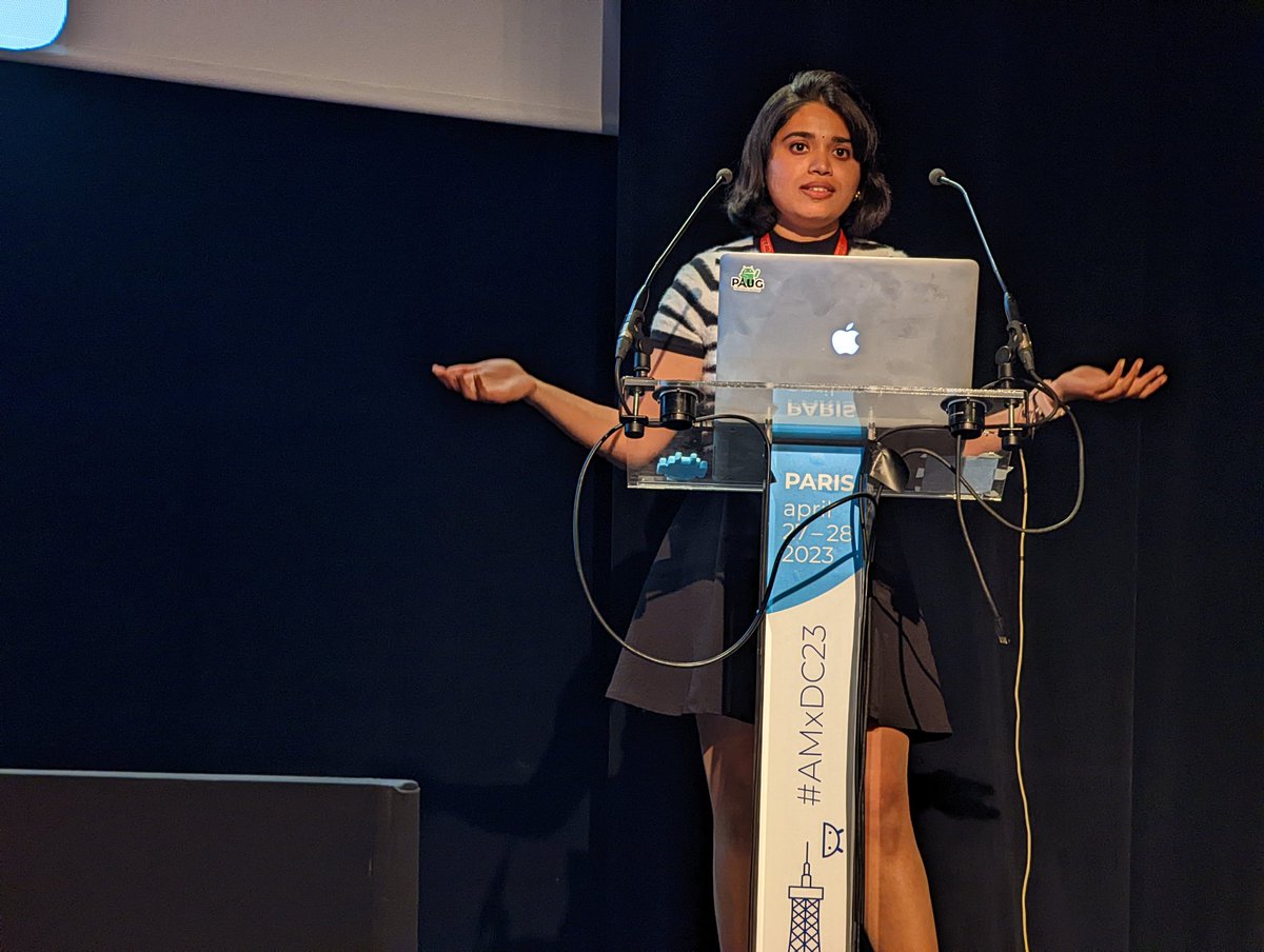 .<a href="/kinnerapriyap/">Kinnera Priya | కిన్నెర</a> talking about the most impressive setup for white labeling Android apps I've ever heard off! #AMxDC23