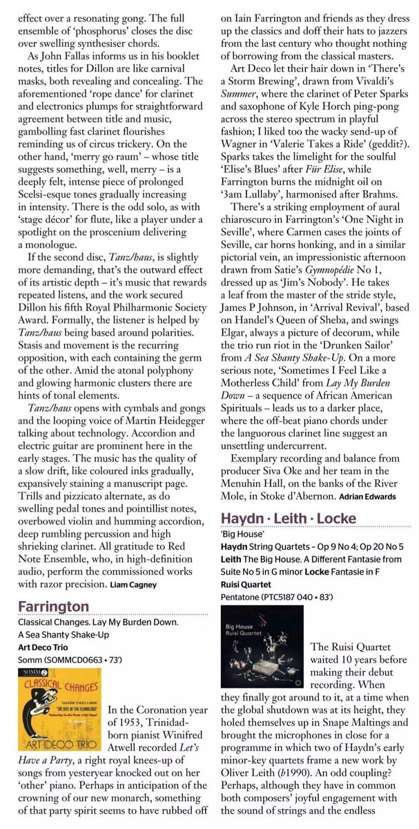 Iain Farrington (@iainfarrington) on Twitter photo There's a fun review of our <a href="/artdecotrio/">artdecotrio</a> 'Classical Changes' album in Gramophone magazine. There's a fun review of our <a href="/artdecotrio/">artdecotrio</a> 'Classical Changes' album in Gramophone magazine.