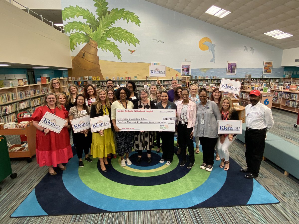 Thanks to our Lead The Spark grant sponsor, Houston Methodist WIllowbrook Hospital, for giving $14,620 to @EilandKISD for this innovative idea that’s sure to bring joy & excitement to our Dolphins! ❤️ #KleinFamily