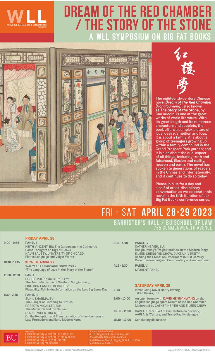 Pardee School of Global Studies, Boston University (@bupardeeschool) on Twitter photo <a href="/buasia/">BUCSA</a> is co-hosting this year's Big Fat Books Symposium with featured title "Dream of the Red Chamber!" We're excited to talk about the book with <a href="/buhumanities/">BU Humanities Center</a>, <a href="/BUArts/">College of Fine Arts, Boston University</a>, and @BUArtsInitiativ from April 28-29, but we can't wait to see you there too! <a href="/buasia/">BUCSA</a> is co-hosting this year's Big Fat Books Symposium with featured title "Dream of the Red Chamber!" We're excited to talk about the book with <a href="/buhumanities/">BU Humanities Center</a>, <a href="/BUArts/">College of Fine Arts, Boston University</a>, and @BUArtsInitiativ from April 28-29, but we can't wait to see you there too!