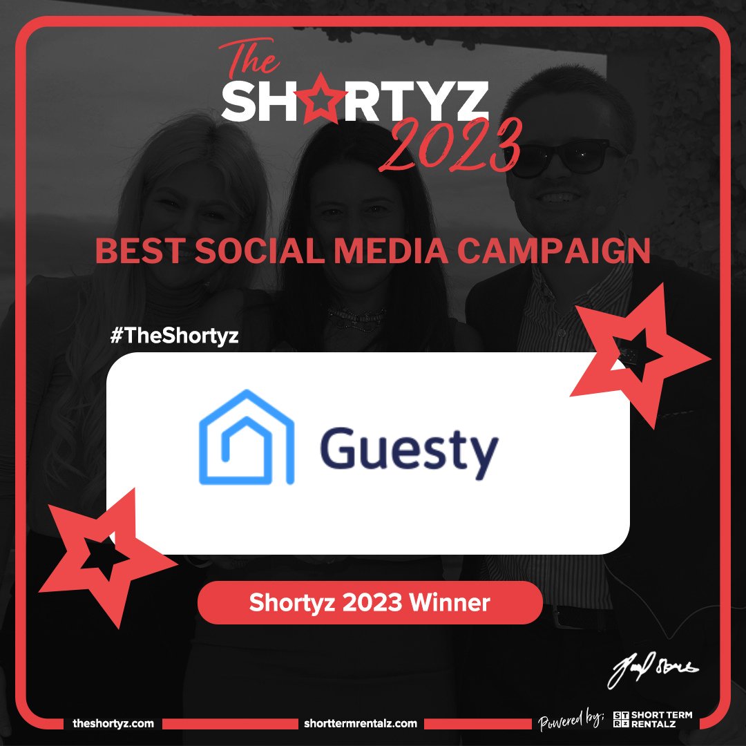 New achievement unlocked 🤩 

Guesty won #TheShortyzAward23 in the category of: Most Effective Use of Social Media 🏆

We’re grateful to all our amazing customers, partners, and followers for supporting us and pushing us to be more creative every day! #TheShortyz #Shorttermrental