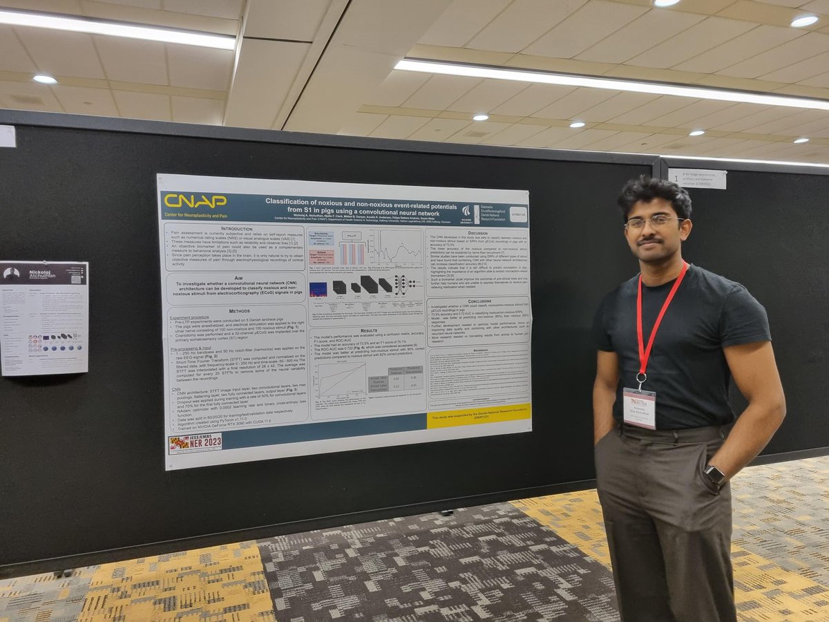 CNAP_AAU's tweet photo. Last day of the @IEEEembs #NER2023 #NER23 conference!
Today you can find collaborator @leen_jabban at poster 91 and our own Associate Prof. Romulus Lontis at poster board 73.
More coverage of the first days below 👇
@nickolaj_ajay @tahajanjua @Felipe_RAndreis @bwmetcalfe https://t.co/7KdBEMeymu