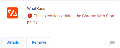 SimLud's tweet photo. @WhatRuns Seems your service is not available anymore. The link in the Chrome Web Store shows also 404 https://t.co/oriY1CkQfs