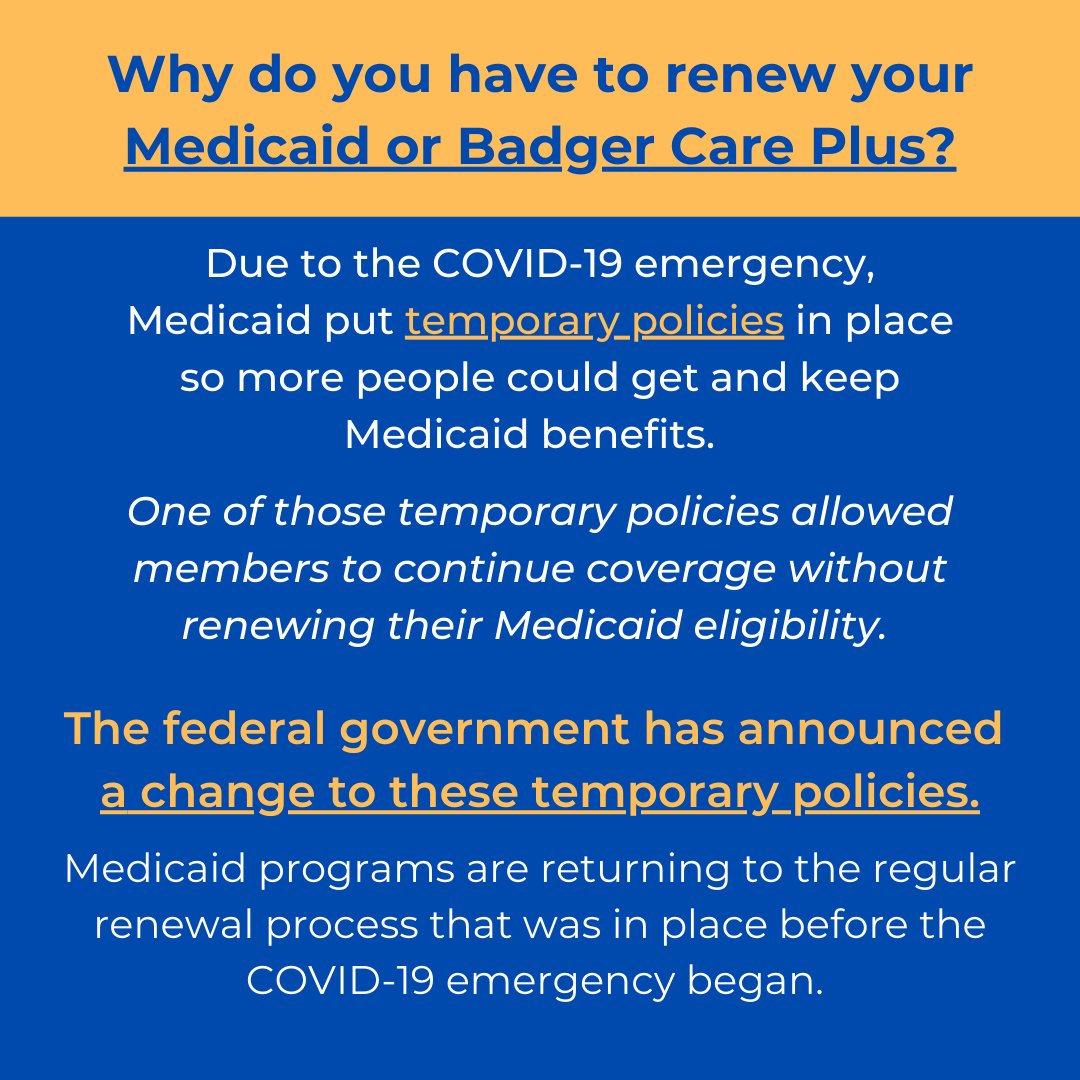 MKEhealth's tweet photo. Are you covered under Medicaid or BadgerCare Plus? If so, you must renew between June 2023 and May 2024! Here’s why and what steps to take next.
#MedicaidUnwinding #Medicaid #BadgerCare #KnowYourDate #Milwaukee #myaccesswi https://t.co/9hBfXDyKrF