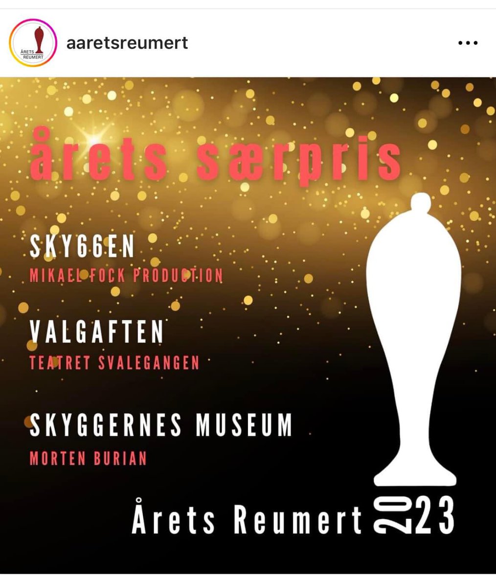 CecilieWF's tweet photo. 🎉🎉🎉🎉🎉🤖🤖🤖🤖 Wow… Our performance SH4D0W (SKY66EN) where our AI improvises live with an actor on stage is nominated for the Reumert Award! 🏆 The danish award that recognizes excellence in theatre. 🤞🤞🤞🤞🤞🤞🤞🤞🤞 https://t.co/hlwxCBtZD4