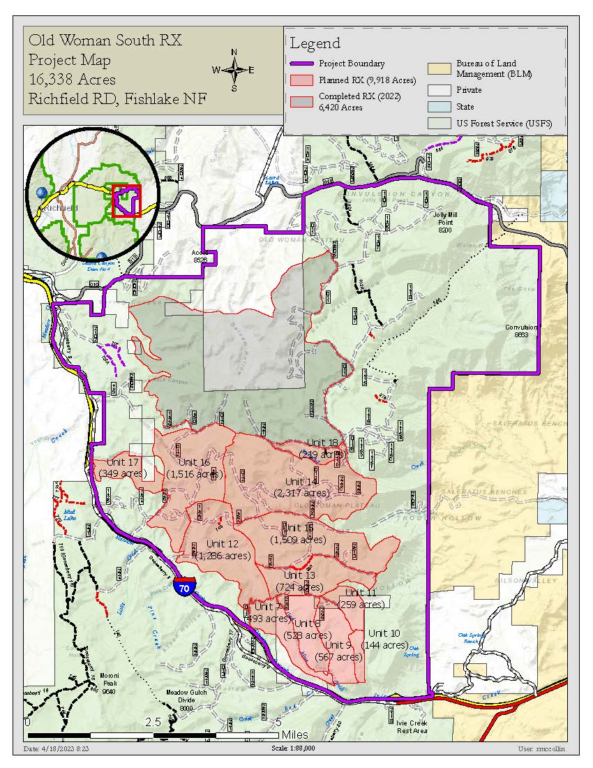 UtahWildfire's tweet photo. Fire personnel in Central Utah plan to conduct prescribed fire operations on the #OldWomanSouthRx today (4/27/2023). #usfsFNF & #FFSL will utilize aircraft (helicopter) and ground ignitions on 100-500 acres. #FuelsProjects #UtahSharedStewardship #UtahWRI https://t.co/LK8YrCCwDU