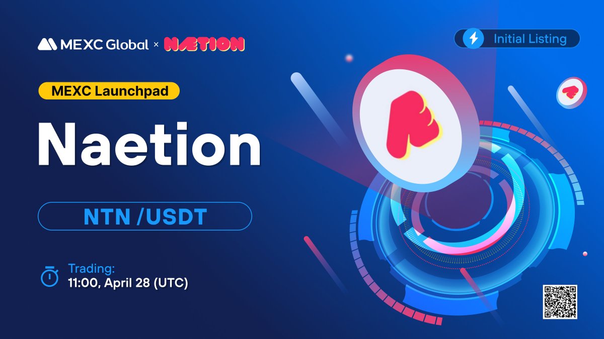 MEXC (@mexc_official) on Twitter photo 🚨#MEXC new listings alert!
$NTN/USDT will list in the Innovation Zone at 11:00 on Apr 28 (UTC). <a href="/naetionxyz/">Naetion (🏗,🌎)</a>
🔹Deposit: Opened
🔹Withdrawal: Apr 29, 11:00 (UTC)
Details: bit.ly/3n4n0Tg
#Naetion #MEXCGlobal 🚨#MEXC new listings alert!
$NTN/USDT will list in the Innovation Zone at 11:00 on Apr 28 (UTC). <a href="/naetionxyz/">Naetion (🏗,🌎)</a>
🔹Deposit: Opened
🔹Withdrawal: Apr 29, 11:00 (UTC)
Details: bit.ly/3n4n0Tg
#Naetion #MEXCGlobal