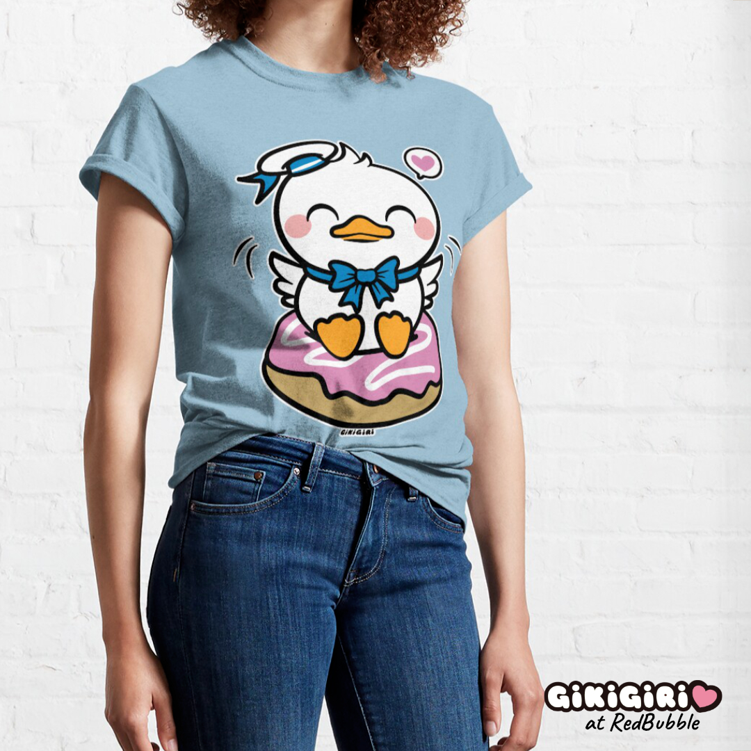 I like doughnuts and ducks.
I like ribbons and sailor hats.
So I stuck them all together,
And created something that's...
Absolutely Quackers!!🤣

In all seriousness though, if you like my #kawaii #duck with his butt in a doughnut, you can get it here:
redbubble.com/i/t-shirt/Duck…