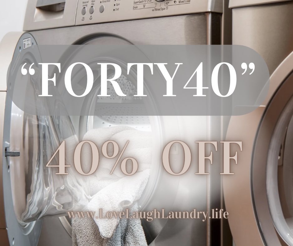 Looking for an easy way to save time and money on laundry? Look no further! 

Visit our website at LoveLaughLaundry.life and enter 'Forty40' at checkout to claim your discount today! 📲💻

#LaundryService #LoveLaughLaundry #ToledoOhioLaundry #LaundryDiscount #LaundrySpecial