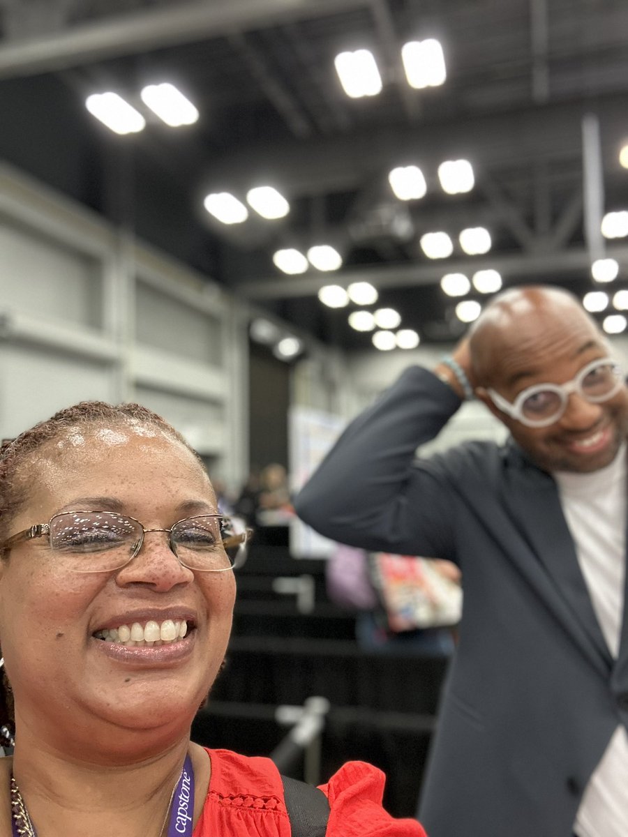 LibraryWildcats's tweet photo. Interacting with authors you admire and whose work feeds your imagination is energizing! I hope I transmit these positive vibes about books and authors to my students. #txla23 #schoollibraries #schoollibrarians #pisdREADS #wildcatlibrary #authors https://t.co/bc3lhyQGxJ