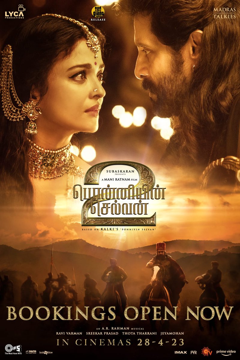 Bookings have now officially opened! Mani Ratnam's Ponniyin Selvan Part 2 is in cinemas from tomorrow in both Tamil and in Hindi. Tickets can be booked in advance at:

Tamil:
piccadillycinemas.co.uk/PiccadillyCine…

Hindi:
piccadillycinemas.co.uk/PiccadillyCine…

#PonniyinSelvanPart2 #ponniyinselvanmovie