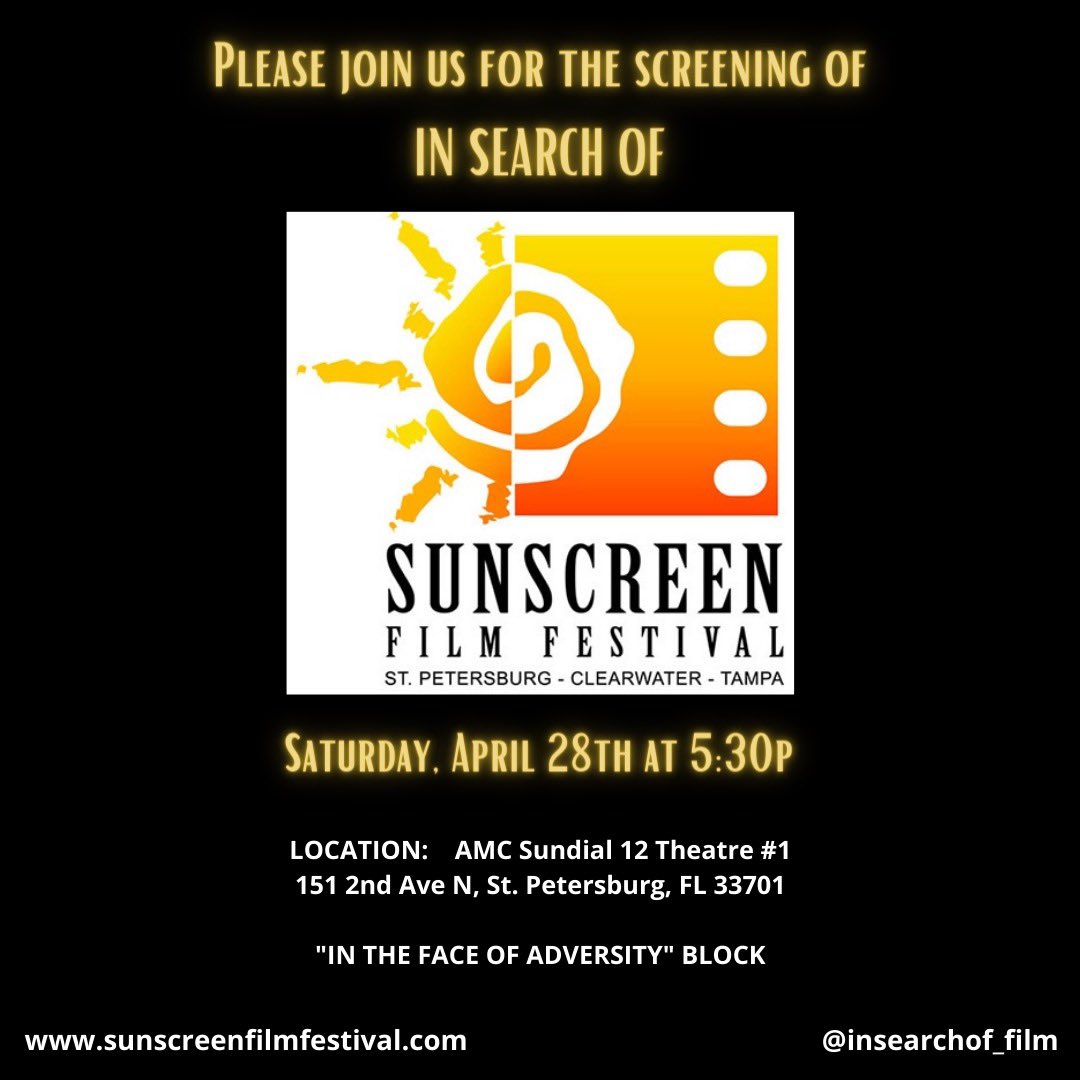 insearchof_film's tweet photo. Meet the filmmakers at the @insearchof_film screening at the Sunscreen Film Festival 2023 in St. Petersburg, Florida this Saturday, April 29th at 5:30p!
#sunscreen #sunscreenff #sunscreenff2023
#film #cinema #art #filmmaker #humantrafficking #stophumantrafficking #insearchof https://t.co/fInoY8q4CZ