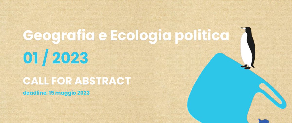 📣Aperta l'iscrizione per i contributi al Convegno di Geografia e #EcologiaPolitica il 29-30 giugno a Milano! <a href="/AIIGgeografia/">AIIG - Geografia</a> <a href="/SGI_1867/">Società Geografica Italiana</a> <a href="/ecopol_milano/">Ecologia Politica Milano</a> 🐧
eventi.societastudigeografici.it/sessioni-paral…