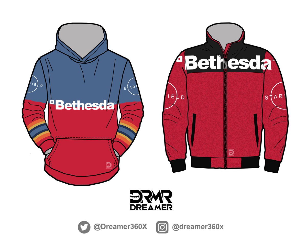 Llevo algunos meses diseñando una línea de ropa basada en #Starfield y #Bethesda (no es una colaboración, ya me gustaría!) Lo he tenido que ir posponiendo pero seguramente lo tendré listo para el #Xboxshowcase .Os dejo aquí un adelanto de algunas prendas 😊

#xbox <a href="/bethesda_ESP/">Bethesda Español</a>