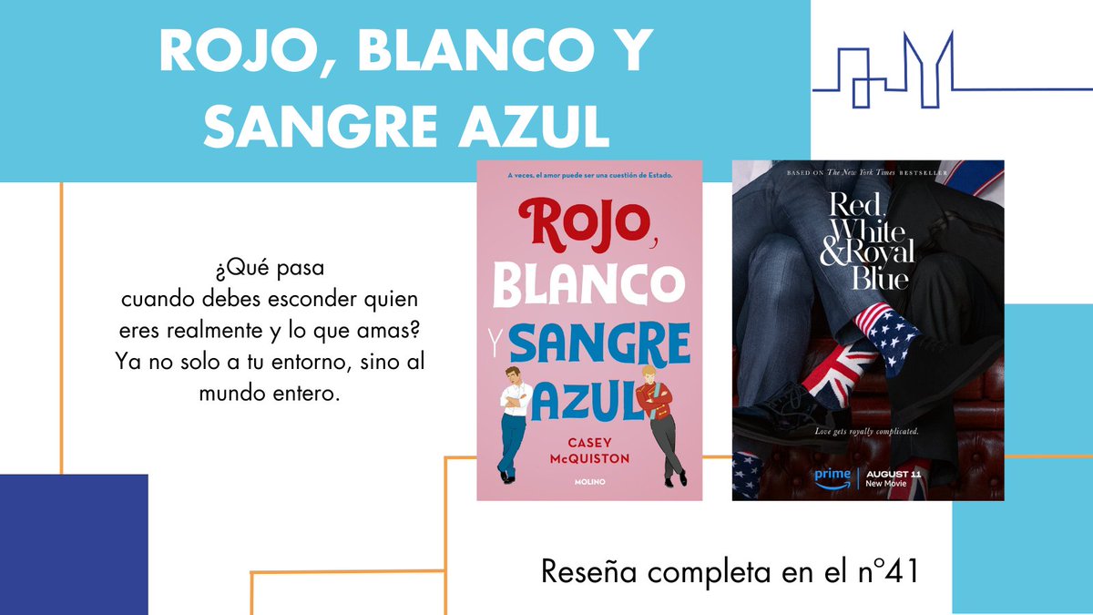 Avenida_libros's tweet photo. Reseñamos "Rojo, blanco y sangre azul" de Casey McQuiston en el número 41.
Ahora que se acerca la película, ¿queréis echarle un ojo?
#RWRBMovie #RojoBlancoYSangreAzul #RedWhiteAndRoyalBlue https://t.co/Fsfhl26GZl