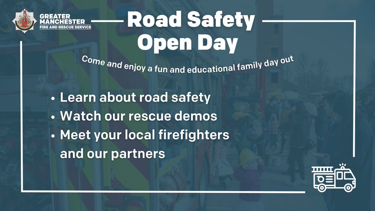 📣Save the date 📣 Farnworth Fire Station is hosting an open day on Sunday 14 May where you can learn more about road safety🚗🚲🚶 Come and enjoy a fun and educational family day out!