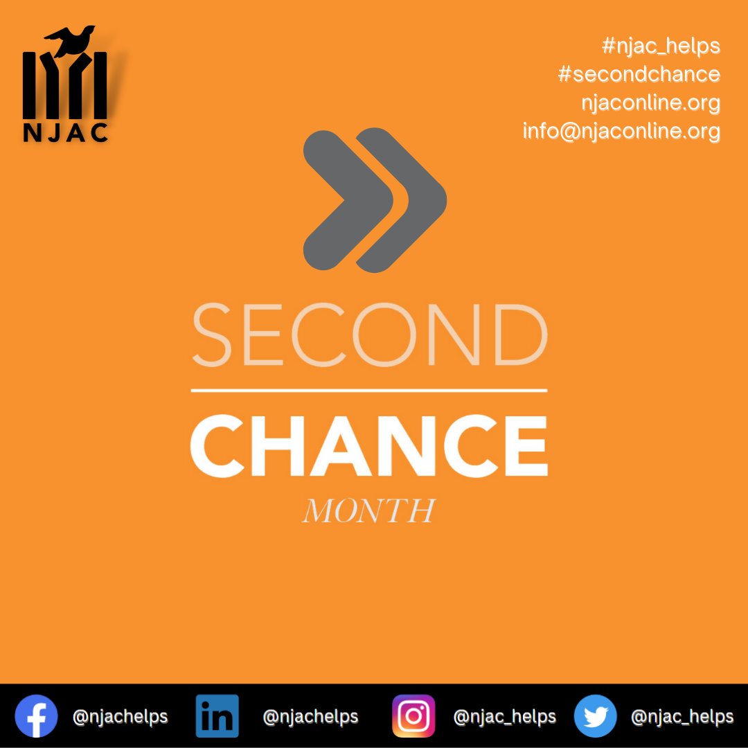 DYK?

NJAC will lead the charge for New Jersey's second chance efforts.

#mercercountynj #essexcountynj #camdennj #passaiccountynj #middlesexcountynj #reentry #health #communityresource #nonprofit #newjersey #njac_helps #secondchancemonth