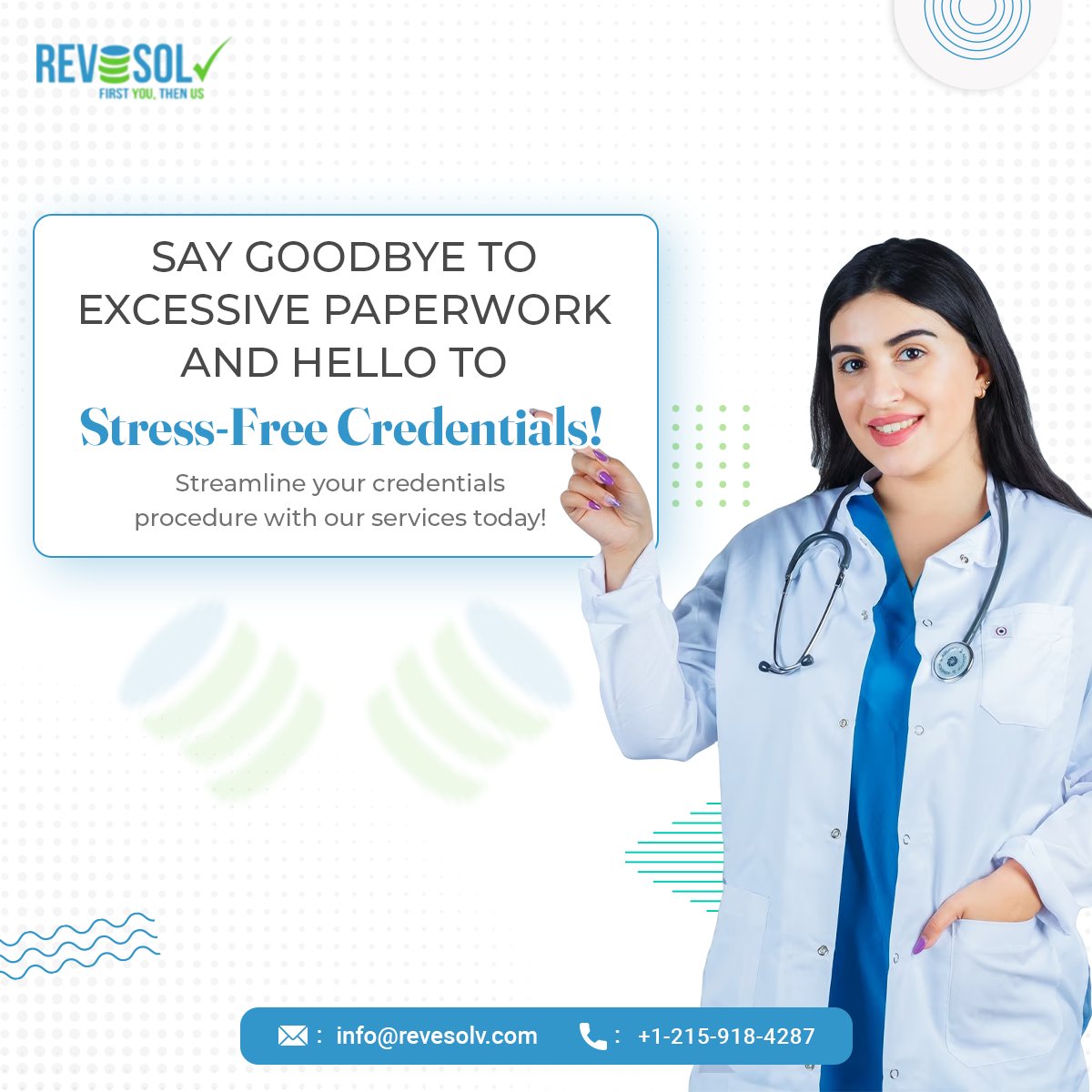 Revesolv1's tweet image. &quot;Revolutionize Your Credentialing Process: Say Goodbye to Paperwork and Hello to Peace of Mind with Our Services!&quot; 

🌐:revesolv.com
📩: info@Revesolv.com
📱: +1-215-918-4287

#Revesolv #nyc #healthcare #medicalassistant