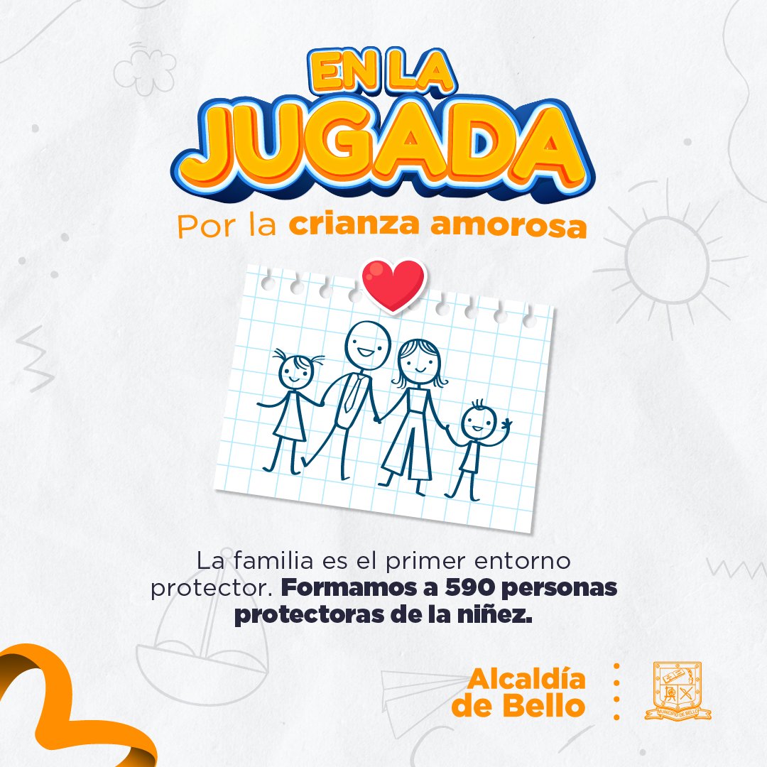 #EnLaJugada por la crianza amorosa, es invertir recursos en la formación de personas garantes y protectoras de los niños👦, niñas 👧🏽 y adolescentes 🧒🏻. Recuerda que, la familia es el primer entorno protector y desde ahí se dan las bases para una infancia y adolescencia feliz 🤾🏻‍♀️😊