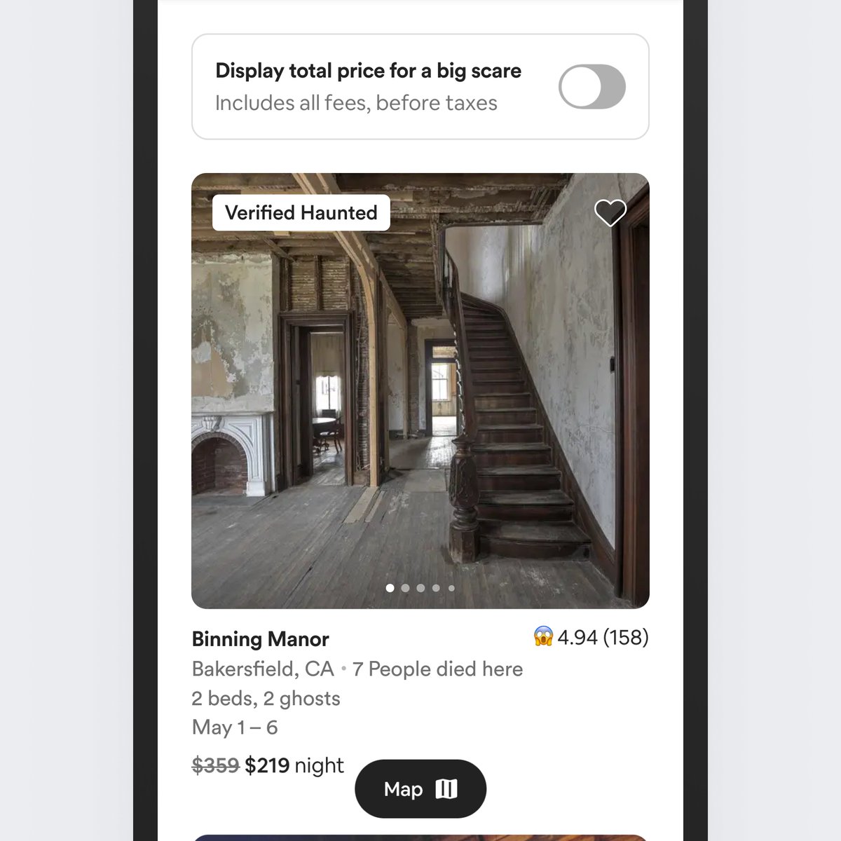 soren_iverson's tweet photo. Airbnb for haunted houses "ScareBnb" https://t.co/hS1nxbTW49