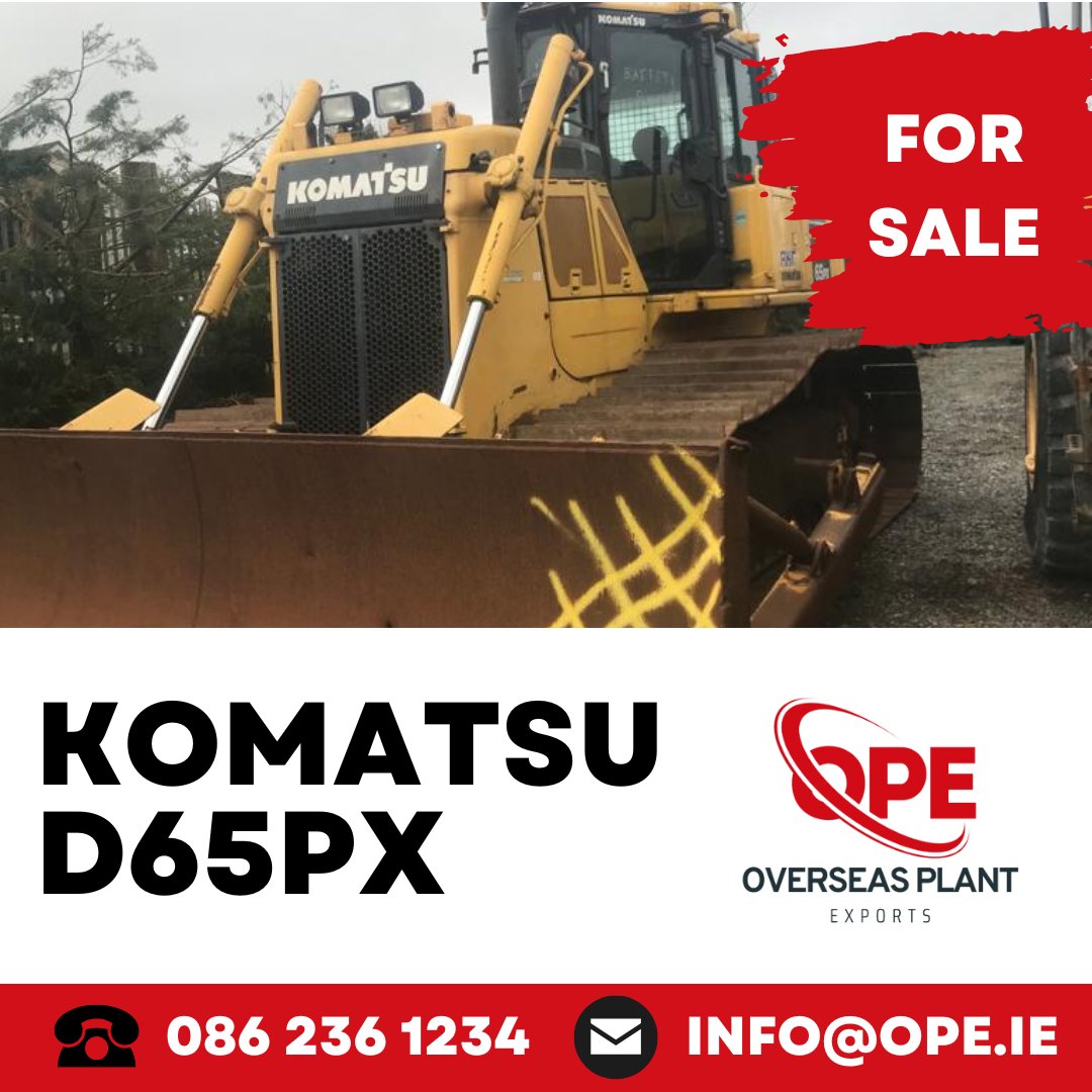 Check out our Komatsu D65px tracked dozer for sale! 🔥

If interested please contact us for further details 🙌

📞 086 236 1234
📧  info@ope.ie
#OverseasPlantExports #KomatsuD65px #TrackedDozer #Earthmoving #EquipmentForSale